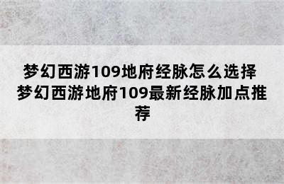 梦幻西游109地府经脉怎么选择 梦幻西游地府109最新经脉加点推荐